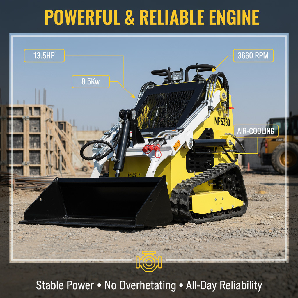 13.5HP Mini Skid Steer Track Loader with Hydraulic Drive