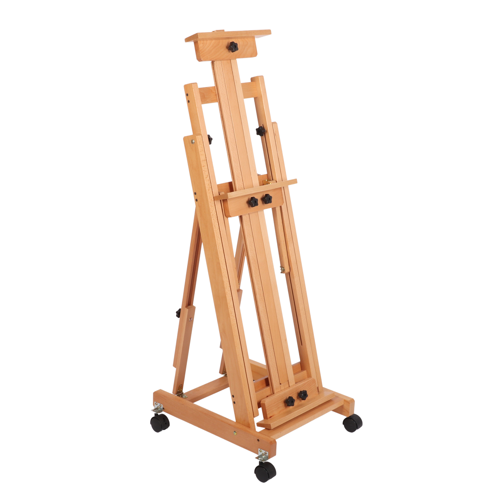 87 Inch Wood Studio Artist Easel Beech Wood Painting Art Easel Standing H-Frame