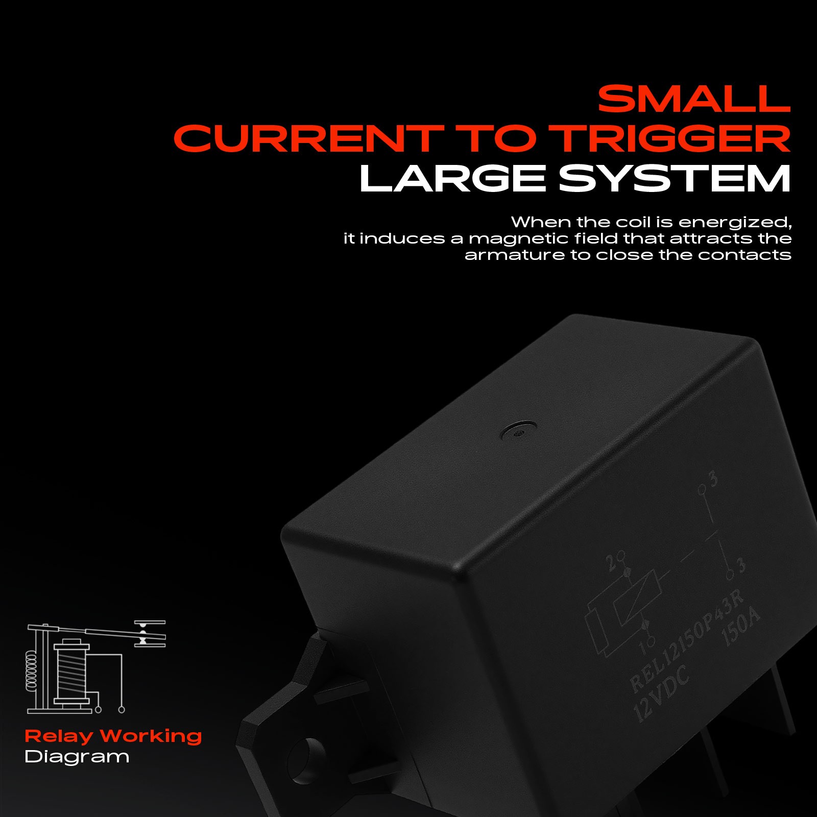 12V 150A 4-Pin Relay w/ Resistance & Bracket for Universal Car Trucks Vehicles