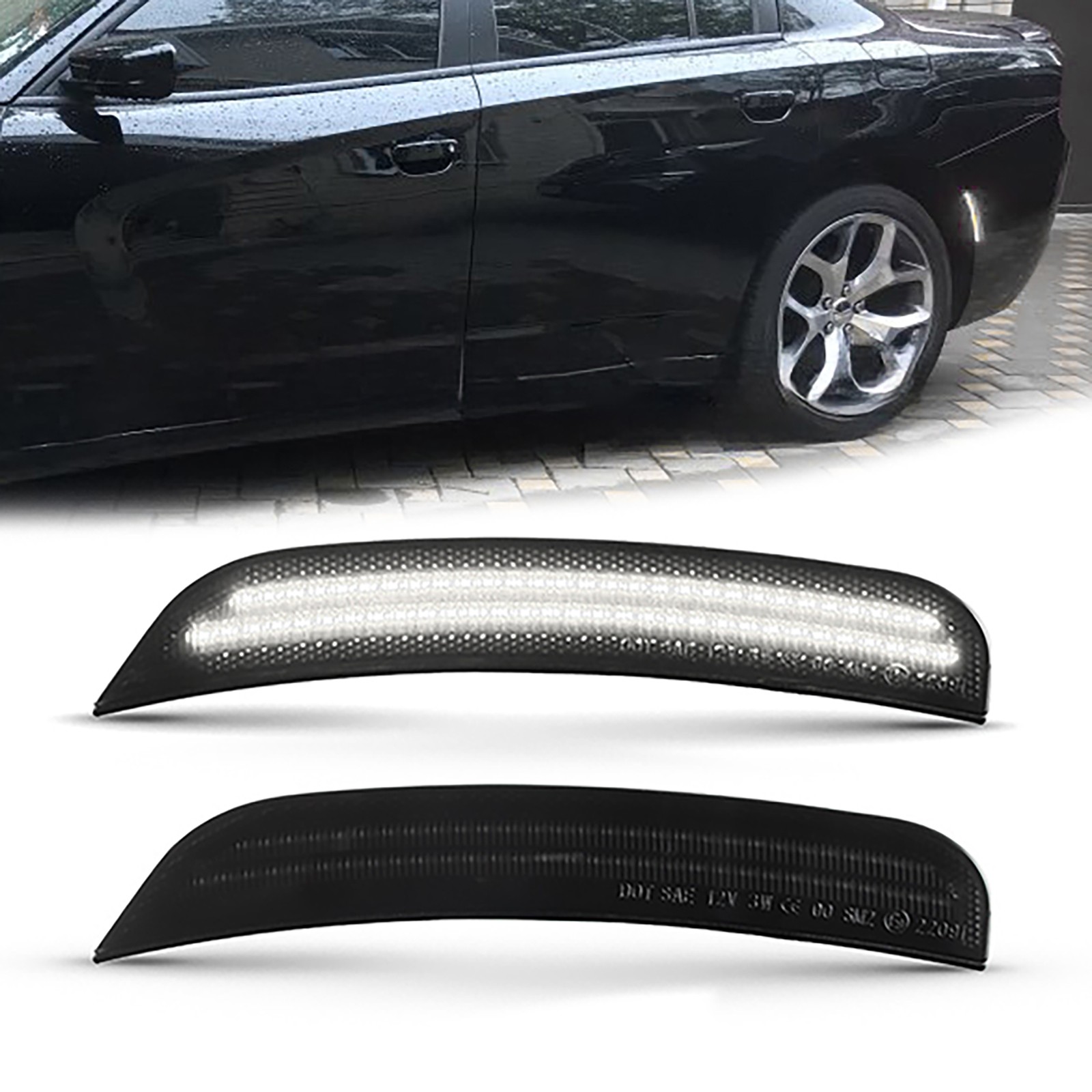 Front Rear LED Bumper Side Marker Lights For 2015-2023 Chrysler 300 300C 300S