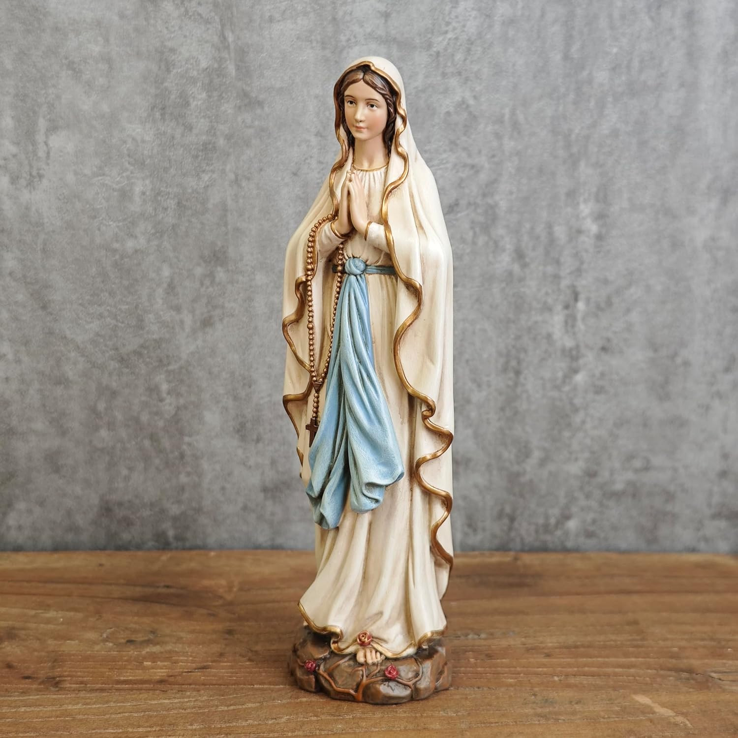 Catholic Our Lady of Lourdes Statue, Blessed Virgin Mary Mother Figure, Insp