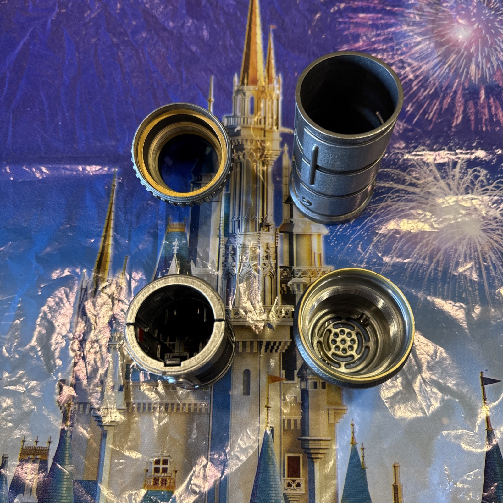 4 Piece Disney's Galaxy's Edge Lightsaber Parts Scrap Metal Savi's Workshop
