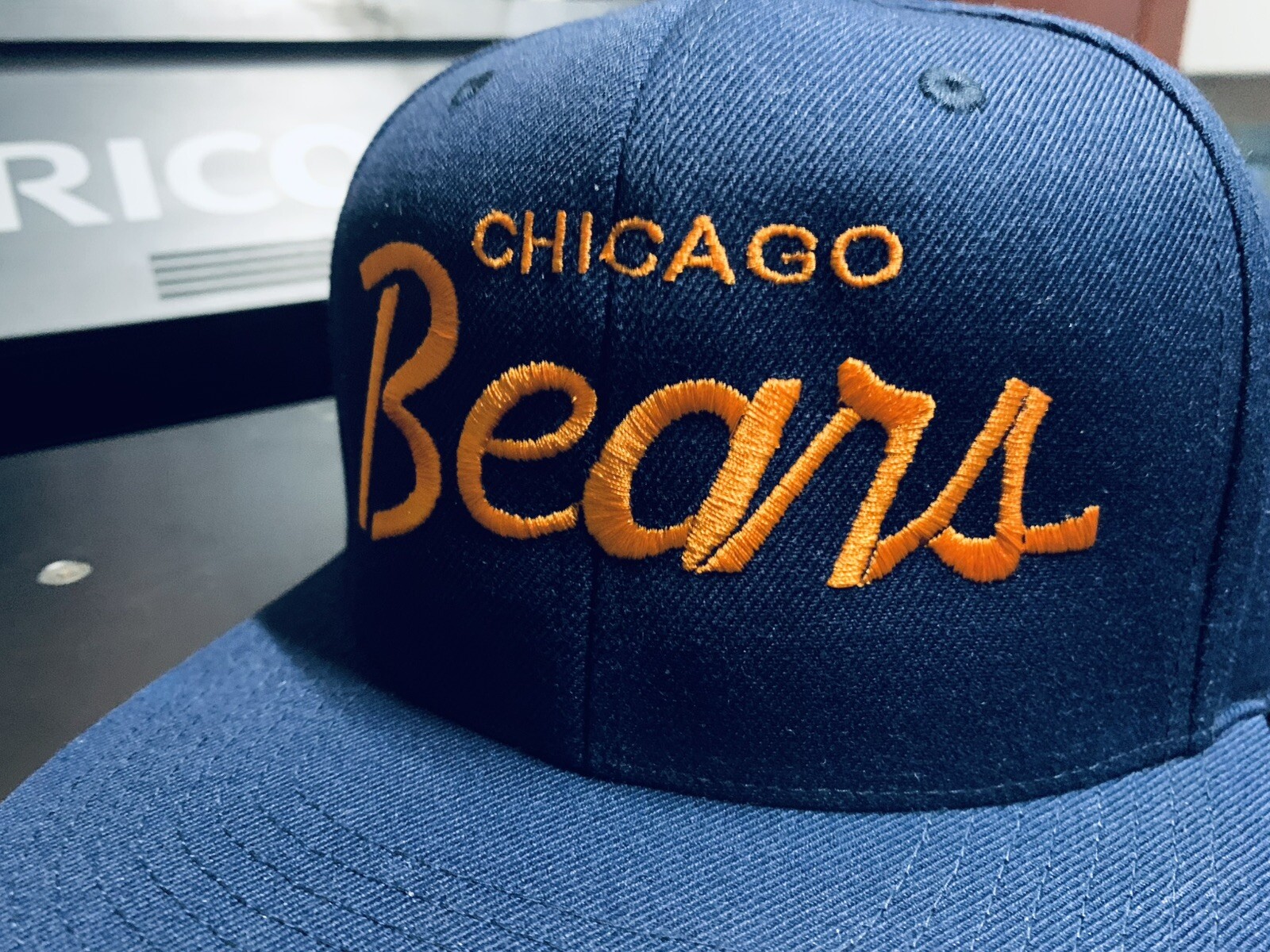 Retro Chicago Bears 6 Panel Snap Back Hat 90s Christmas Vacation Clark Griswold