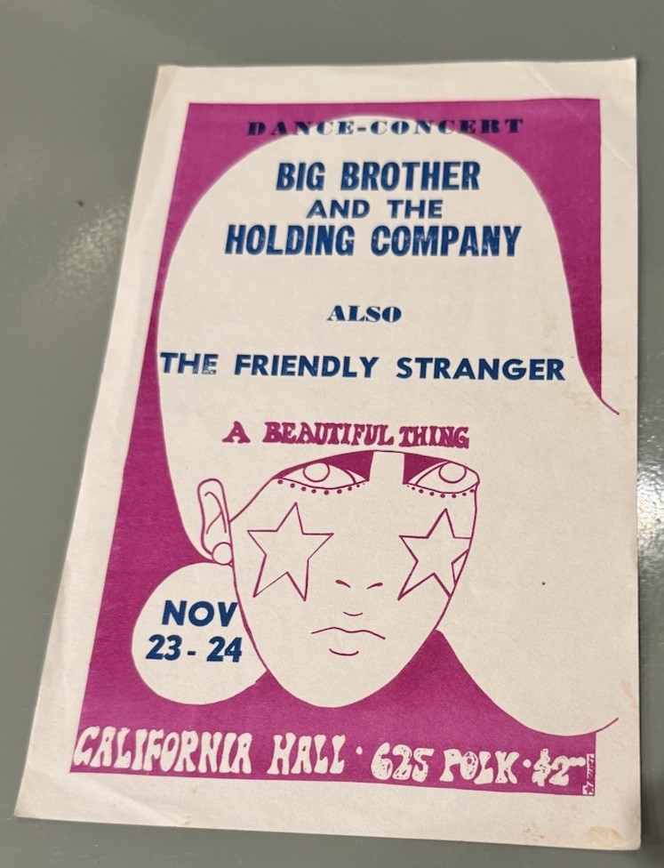 Rare!- Brother and The Holding Co Handbill-1966-California Hall-Original