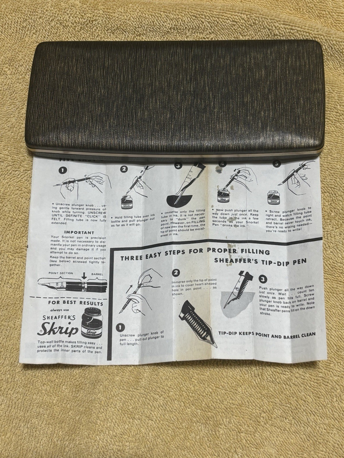 Sheaffer Vintage Snorkel Fountain Pen Mechanical Pencil Periwinkle 14k Nib