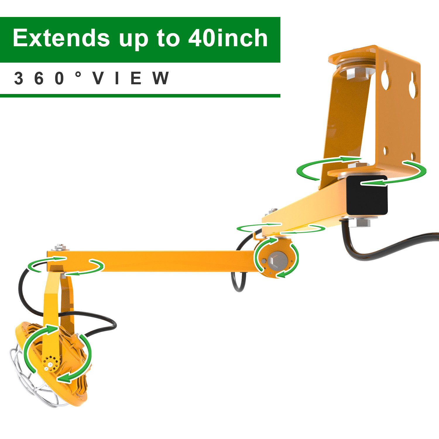 30W LED Dock Lights with Folding Arm 360° Rotatable Lamp Head, IP65, 4200LM UL