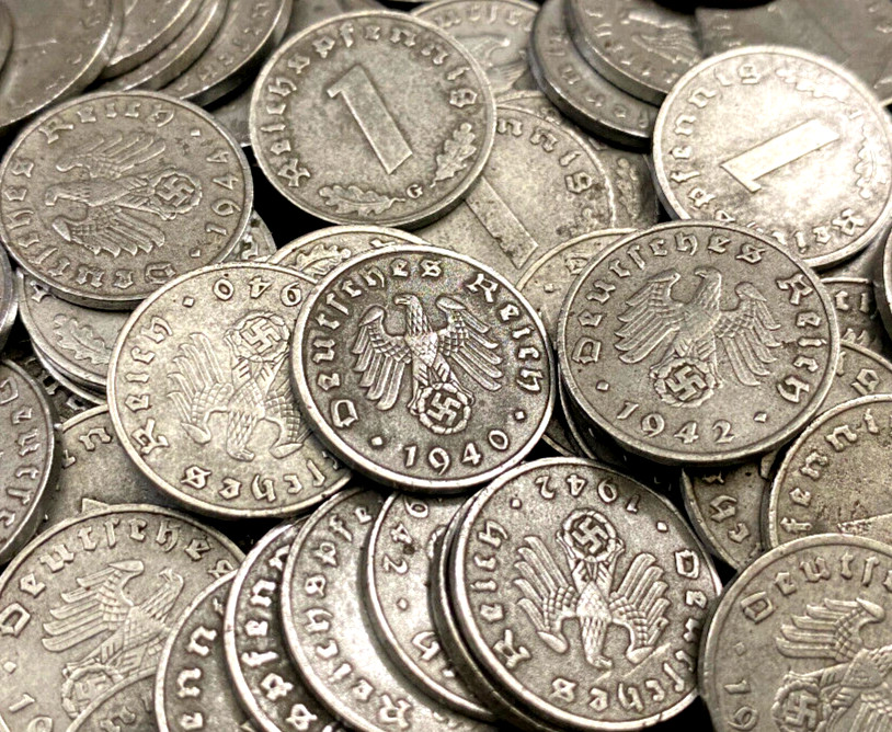 Rarest WWII German 1 Cent Coin Military Army War Collection - World War 2 Era