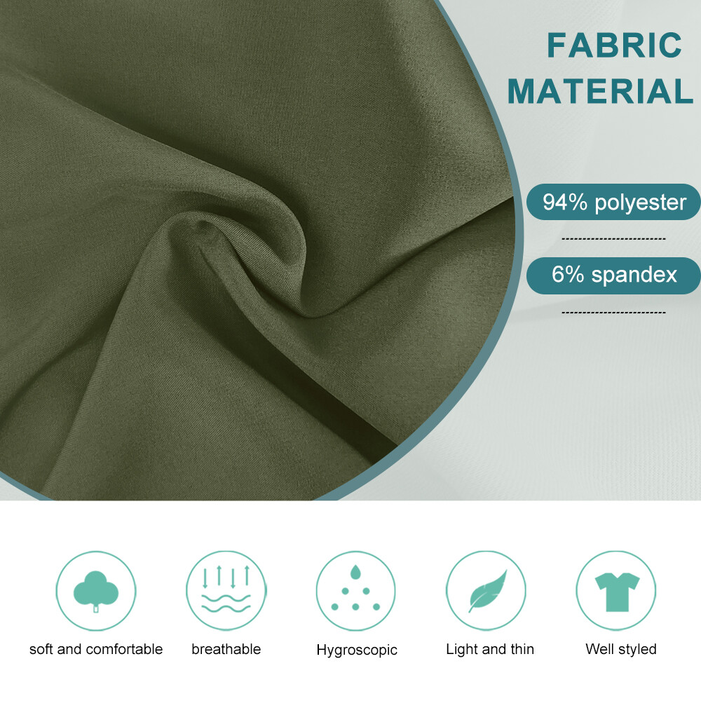 NiaaHinn Scrub Set Women Nurse Uniform Stretch Stand-Up Collar Straight Leg Pant