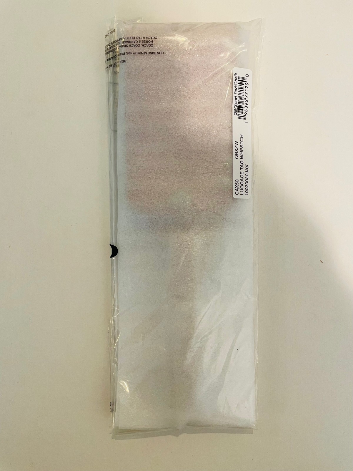 Coach Luggage Tag With Whipstitch smooth leather/Qb/Sport Red/Chalk