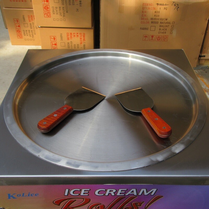 Kolice Desktop single round pan rolled ice cream machine,fry yogurt machine