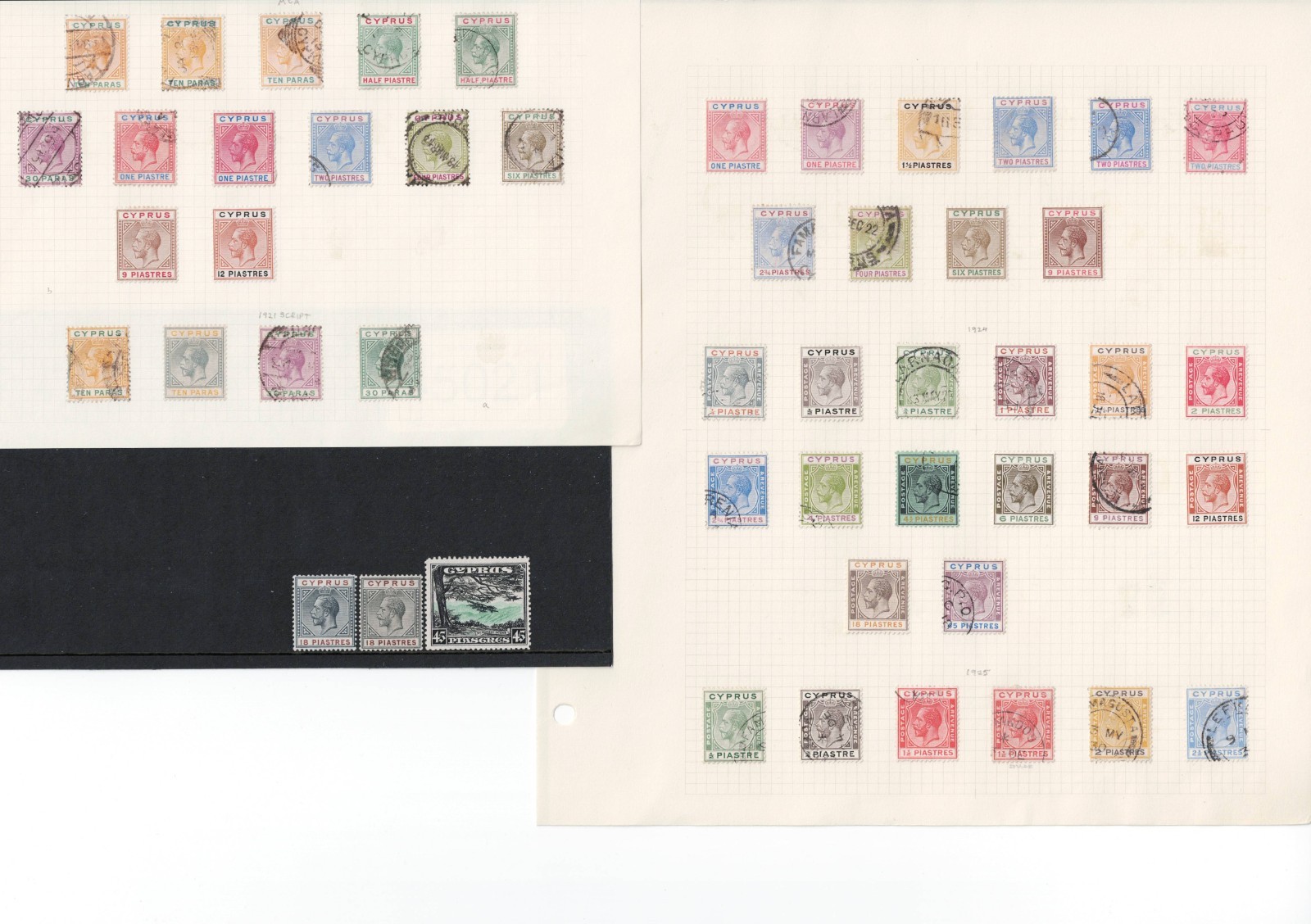 CYPRUS 1912-1934 Assembly on leaves including 1912 - 45021