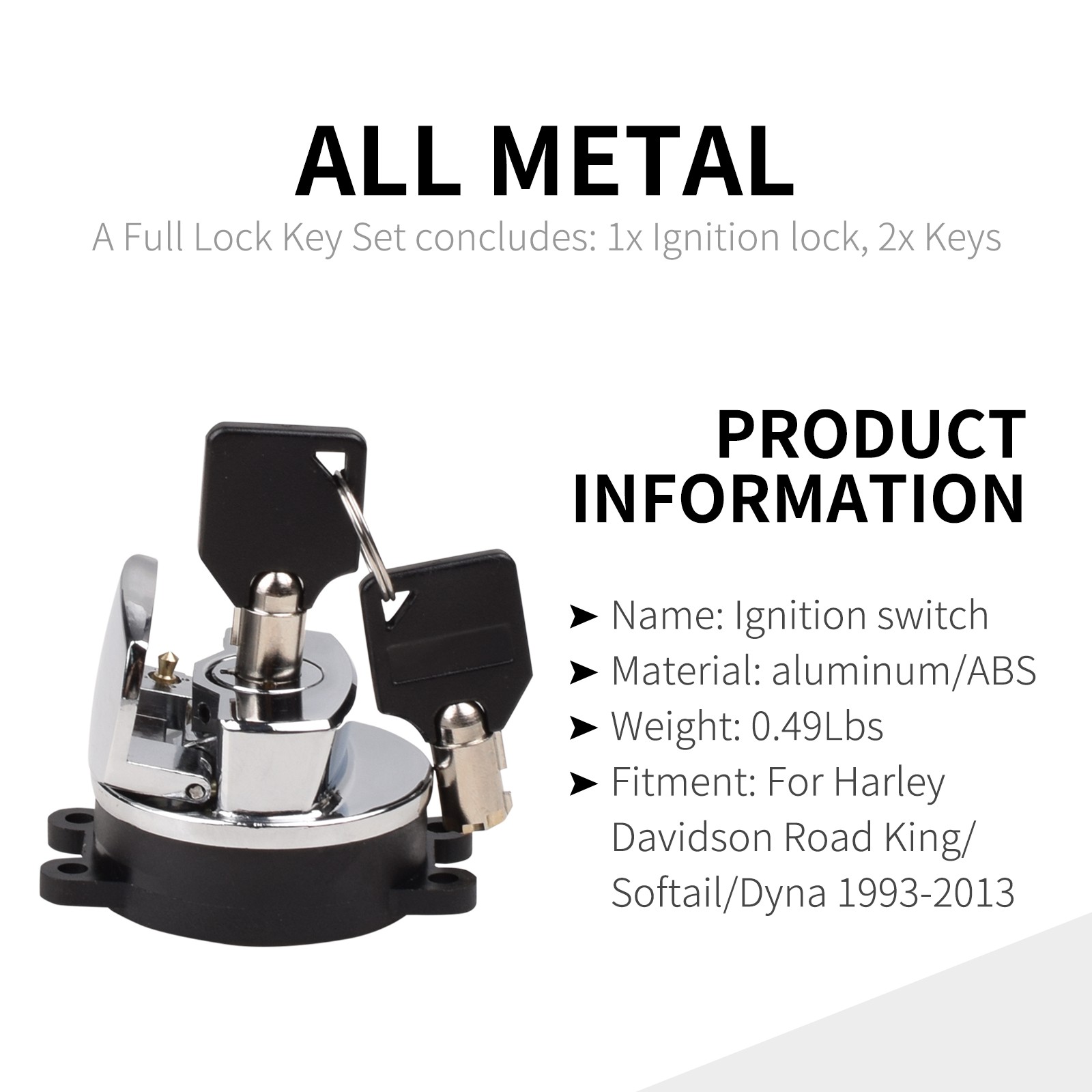 Ignition Key Switch Lock For Harley Touring FLHR Road King Softail FLST FAT BOY