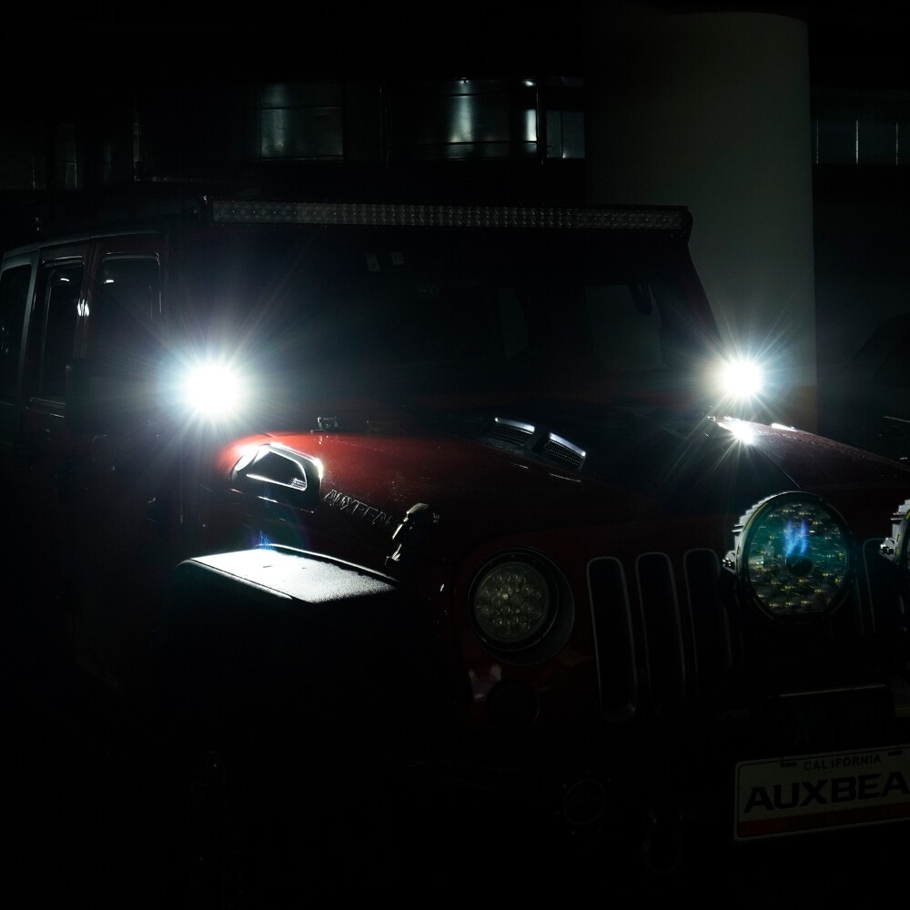 AUXBEAM 3 inch 80W LED Work Light Bar Pods Dual Color For Polaris RZR XP1000 900