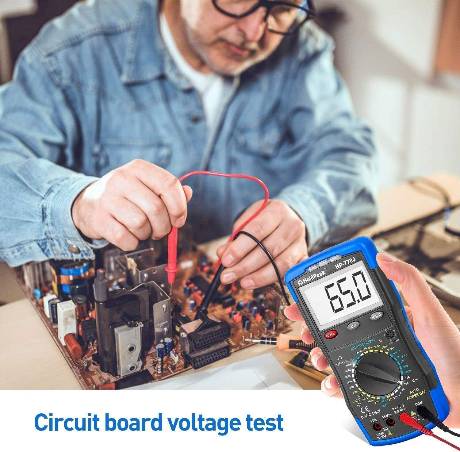 Automotive Multimeter Engine Analyzer Tacho Dwell Meter 50~10000 RPM 4/5/6/8CYL