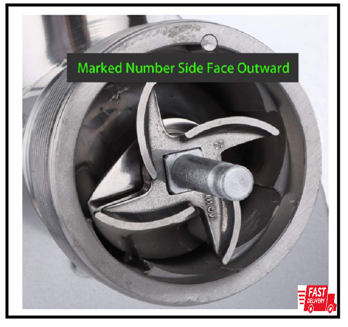 2 Pack #22 Meat Grinder Blade Stainless Steel Knife Cutter Replacement for Grind