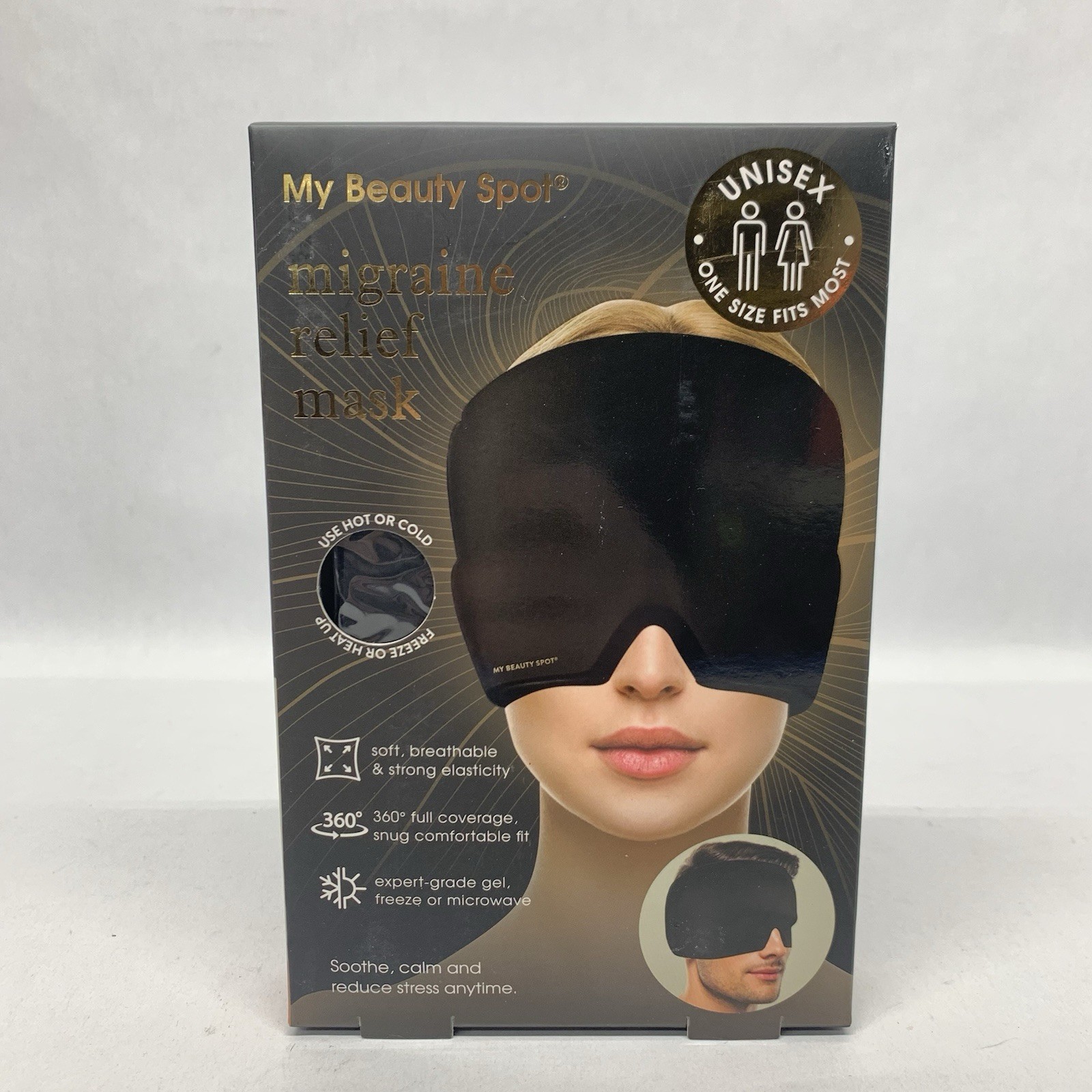 🔥✅ My Beauty Spot Migraine Relief MaskCap, Soothing Headache Hat Hot Or Cold 🆕