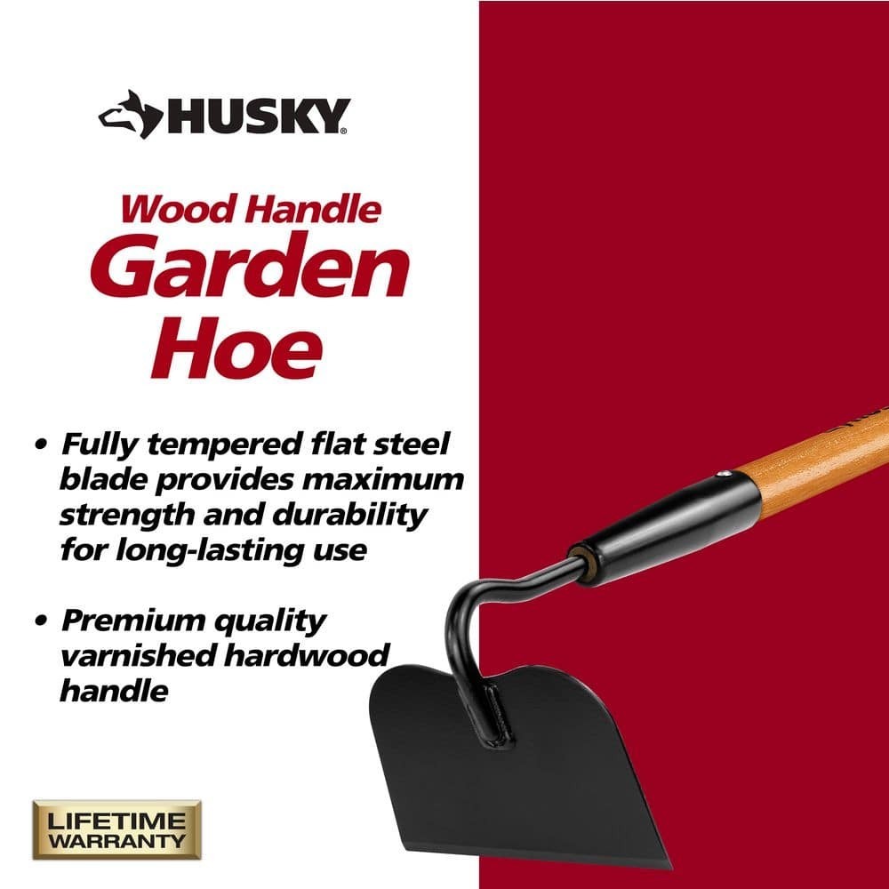 51 In. L Wood Handle Garden Hoe Outdoor Gardening Tool