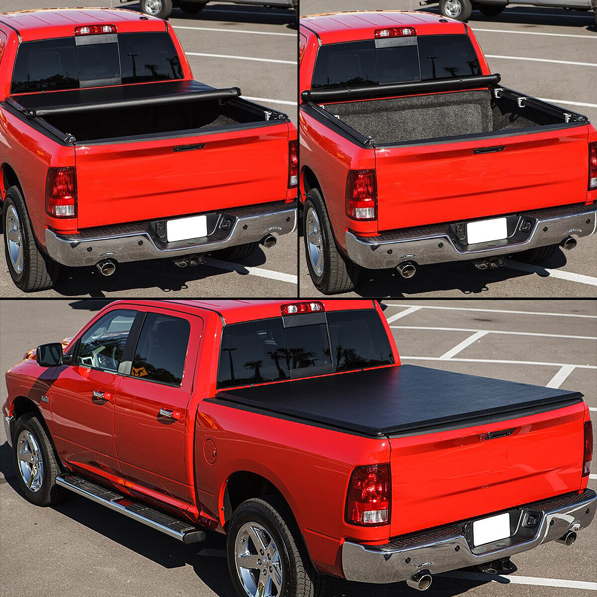 FOR 1994-2003 CHEVY S10/GMC SONOMA FLEETSIDE 6FT BED SOFT ROLL-UP TONNEAU COVER