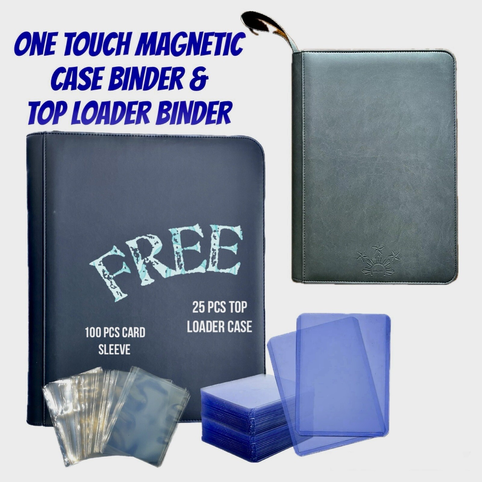 Top Loader Binder  & FREE One Touch Magnetic Thick Hard Case Binder