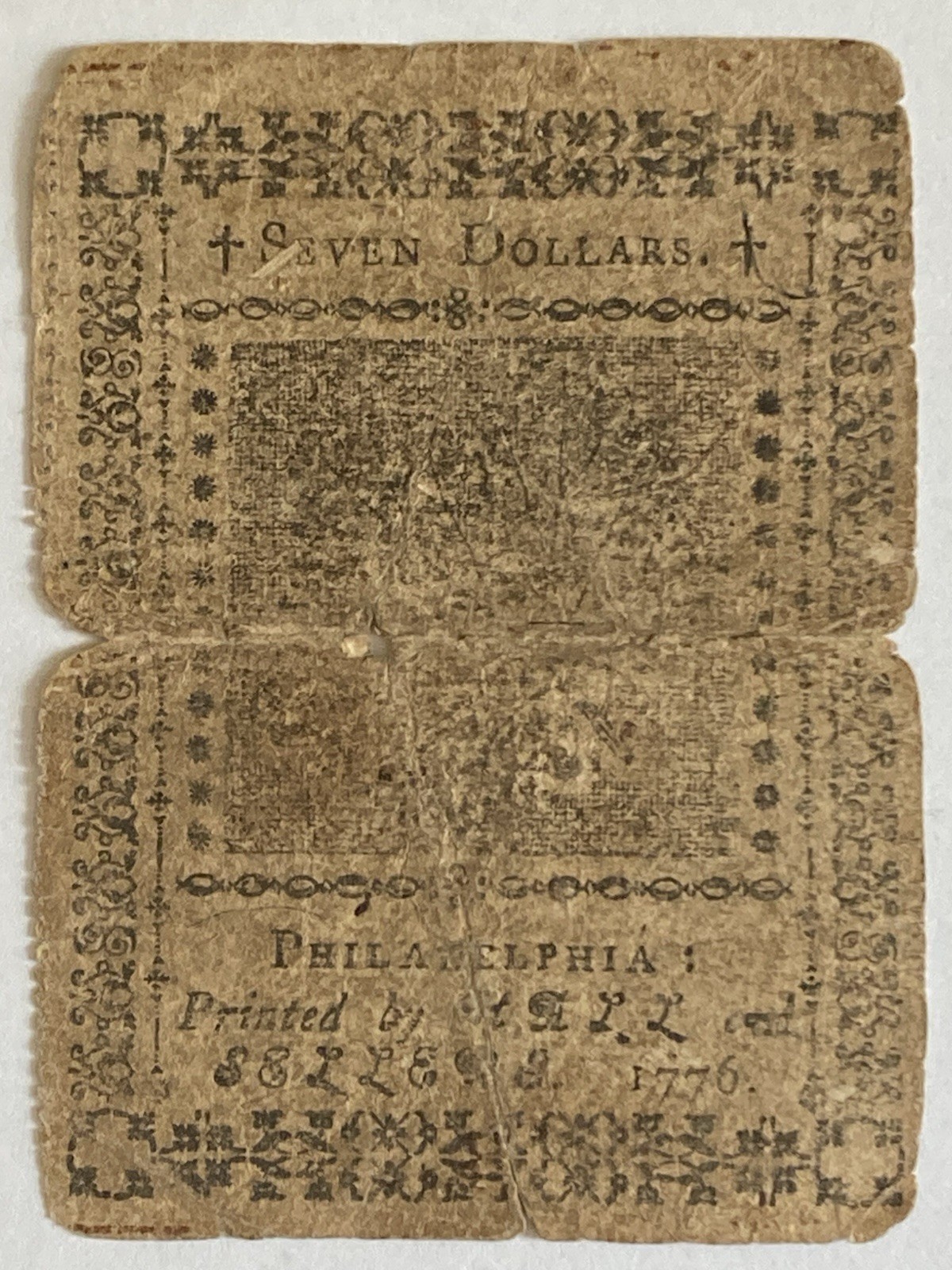 1776 Colonial America’s Continental Currency Nov 2 1776🇺🇸Rare $7 Dollars🇺🇸