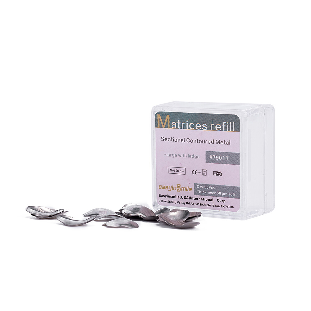 50/500pc Dental Metal Matrices Sectional Contoured Matrix Refill soft band S/M/L