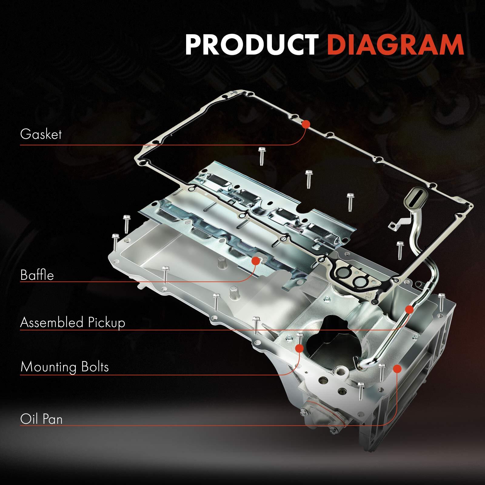 Engine Oil Pan w/ Gasket for Chevy Silverado GMC Sierra 1500 LS 4.8 5.3 6.0 6.2L