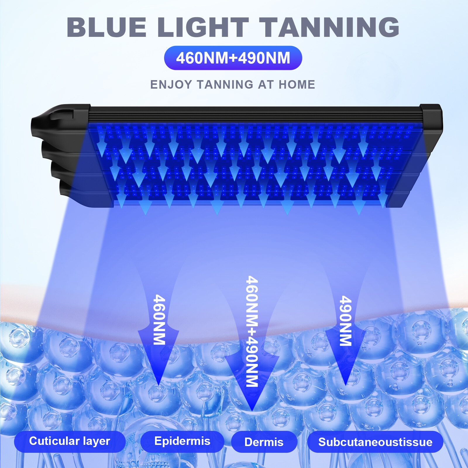 Sun Home Tanning Lamp Face Body Sunlamp Vitamin D UV Goggles Spa Skin Tone Rays