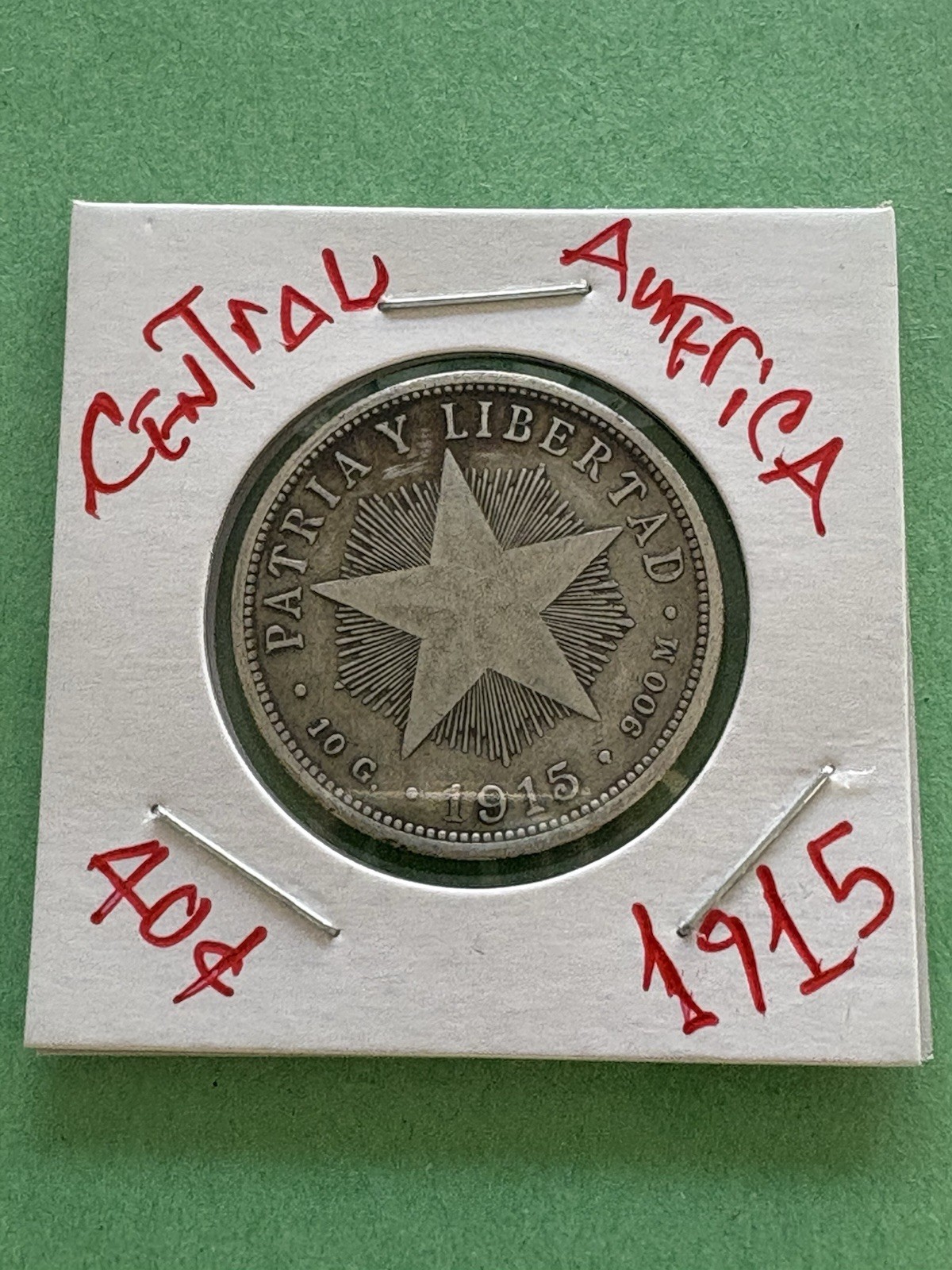 L@@K CENTRAL AMERICAN COINS LOT 1915 3 DIFFERENTS 10c 20c 40c PRETTYS Silver