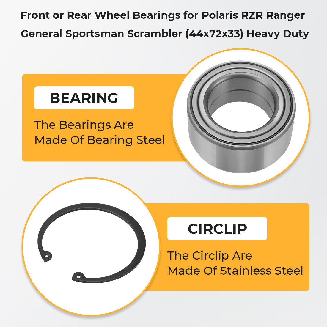 Front or Rear Wheel Bearings Heavy Duty for Polaris Sportsman 550 850 1000 09-22
