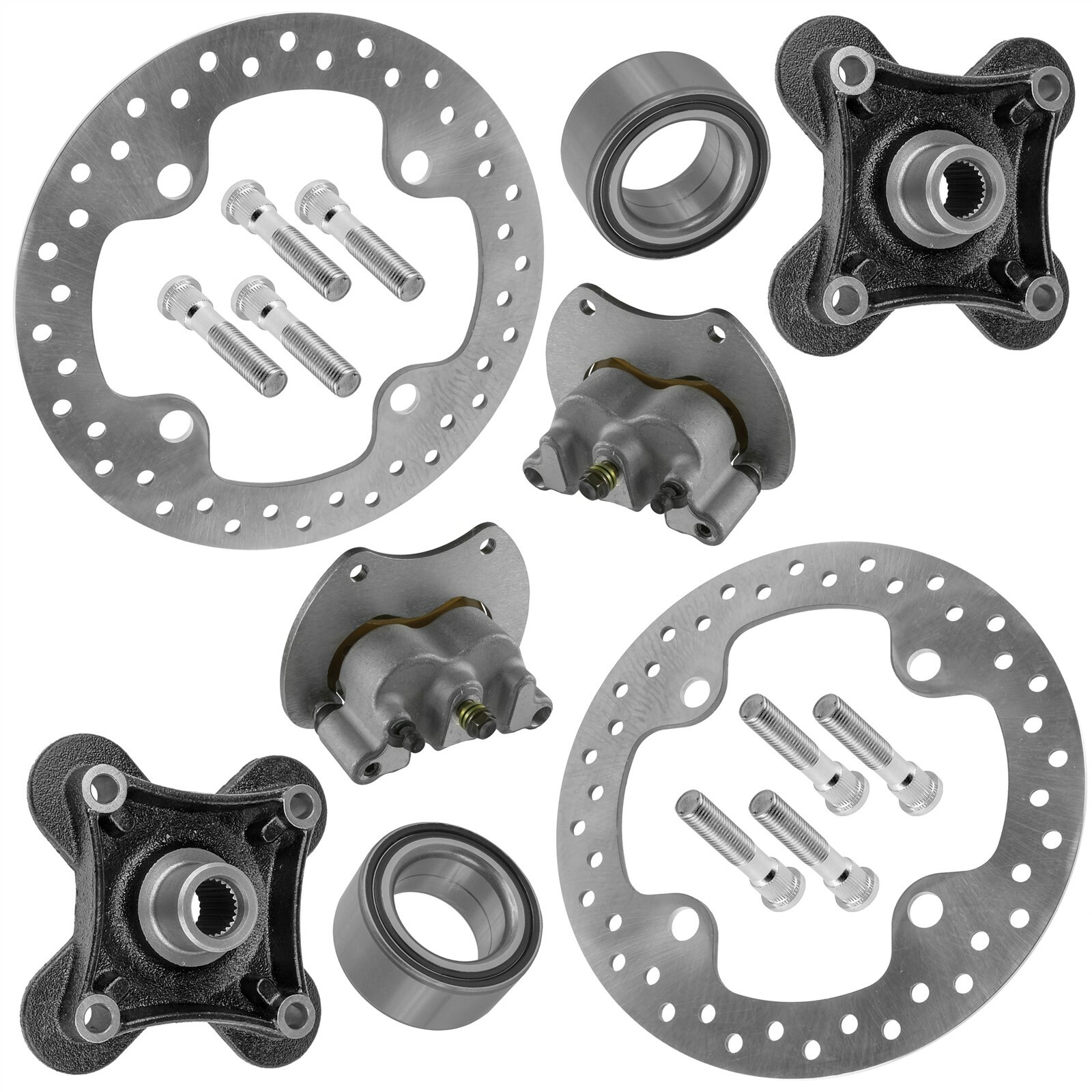 Rear Left&Right Brake Caliper & Disc w/Wheel Hub For Polaris RZR XP 1000 2014-17