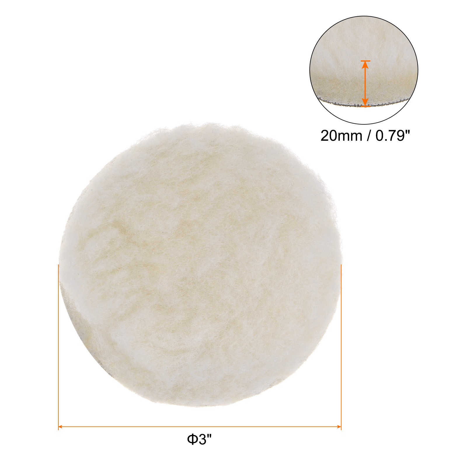 10pcs Wool Buffing Pads 3 Inch Polishing Pad Polishing Buffing Pad Hook Loop