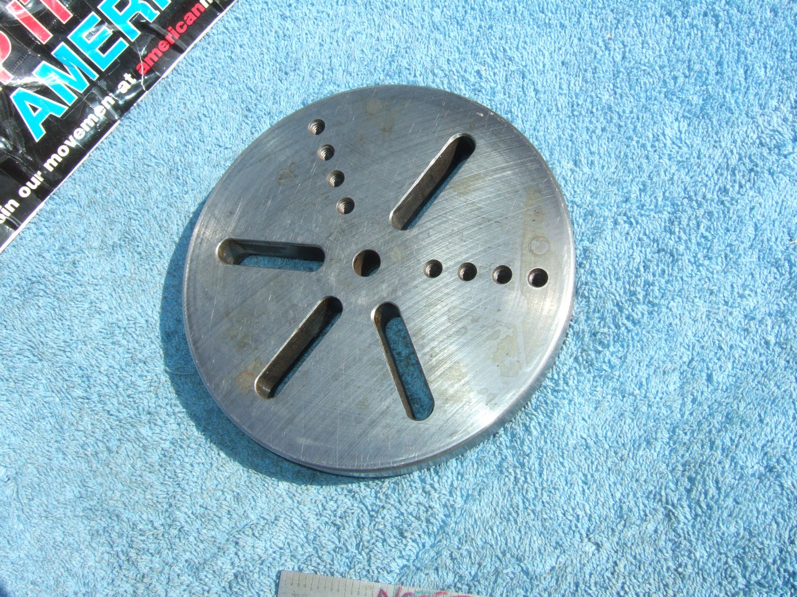 FIXTURE PLATE ROUND 6 inch TAPPED XLNT TOOLMAKER MACHINIST INSPECT GRIND MILL
