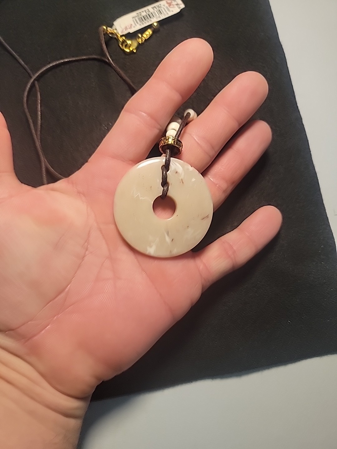 Vtg. LIZ CLAIBORNE Neut Stone Pendant Necklace/Made In Italy/ NEW