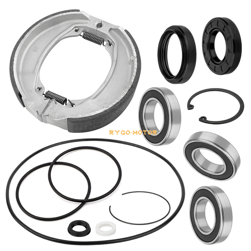 Rear Axle & Brake Bearing Seals & Shoes Kit for Honda Recon 250 TRX250 1997-2024