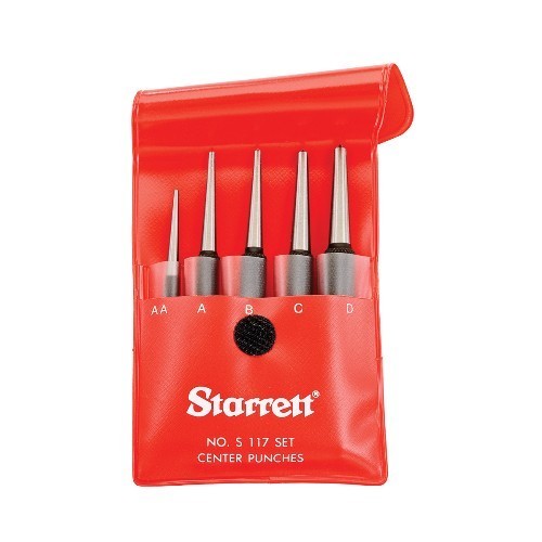 STARRETT 5 PIECE  CENTER PUNCH SET IN CASE #S117PC  #50488