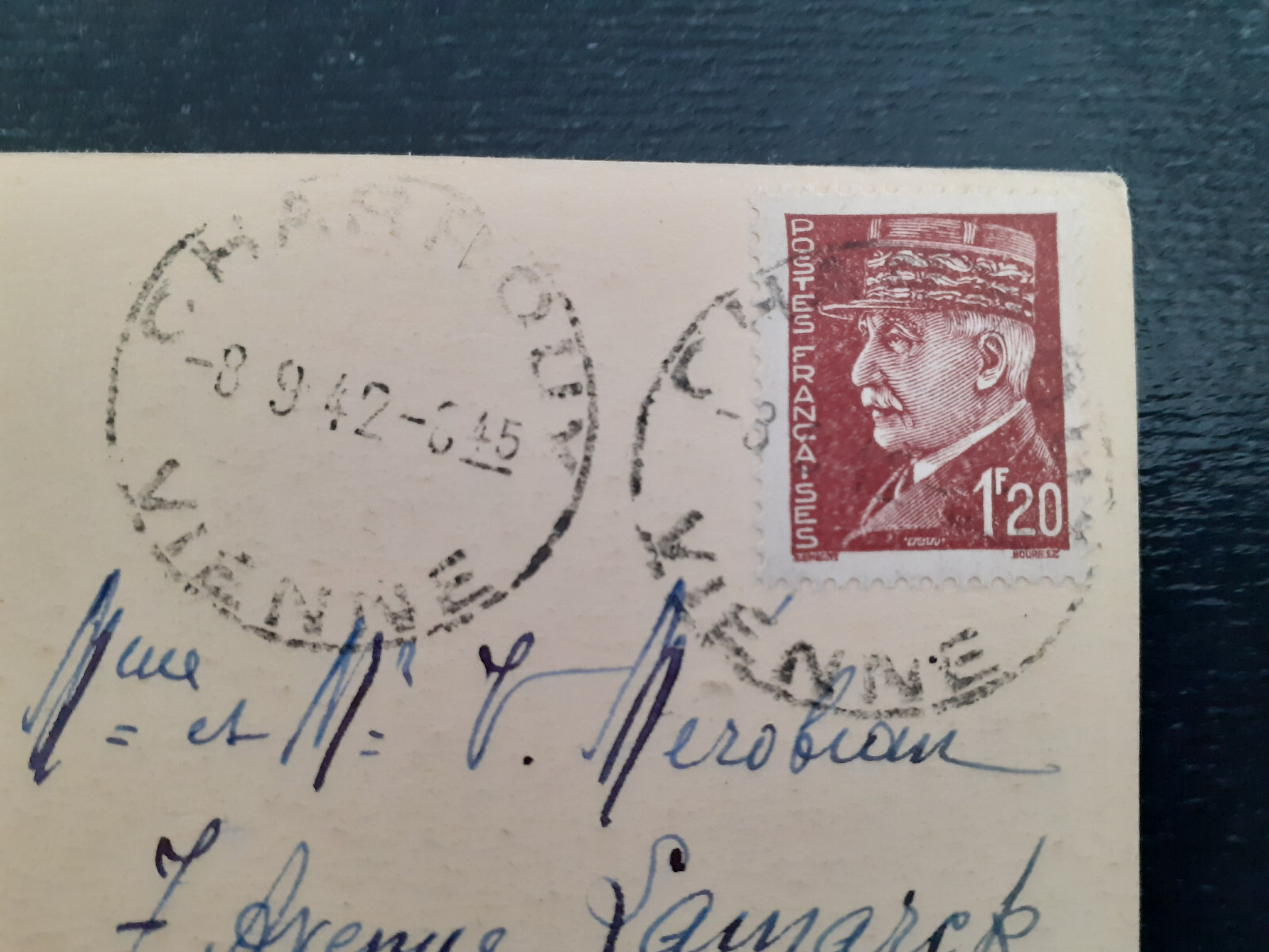 France - 1942 - Postcard from Charroux to Paris - Mi. 522