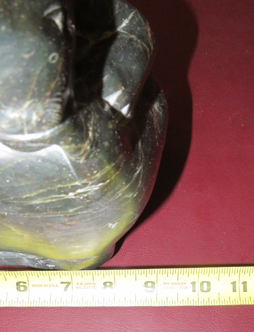 Vintage Canada Eskimo Art Inuit Hand Carved Soapstone Polar Bear Fish Sculpture