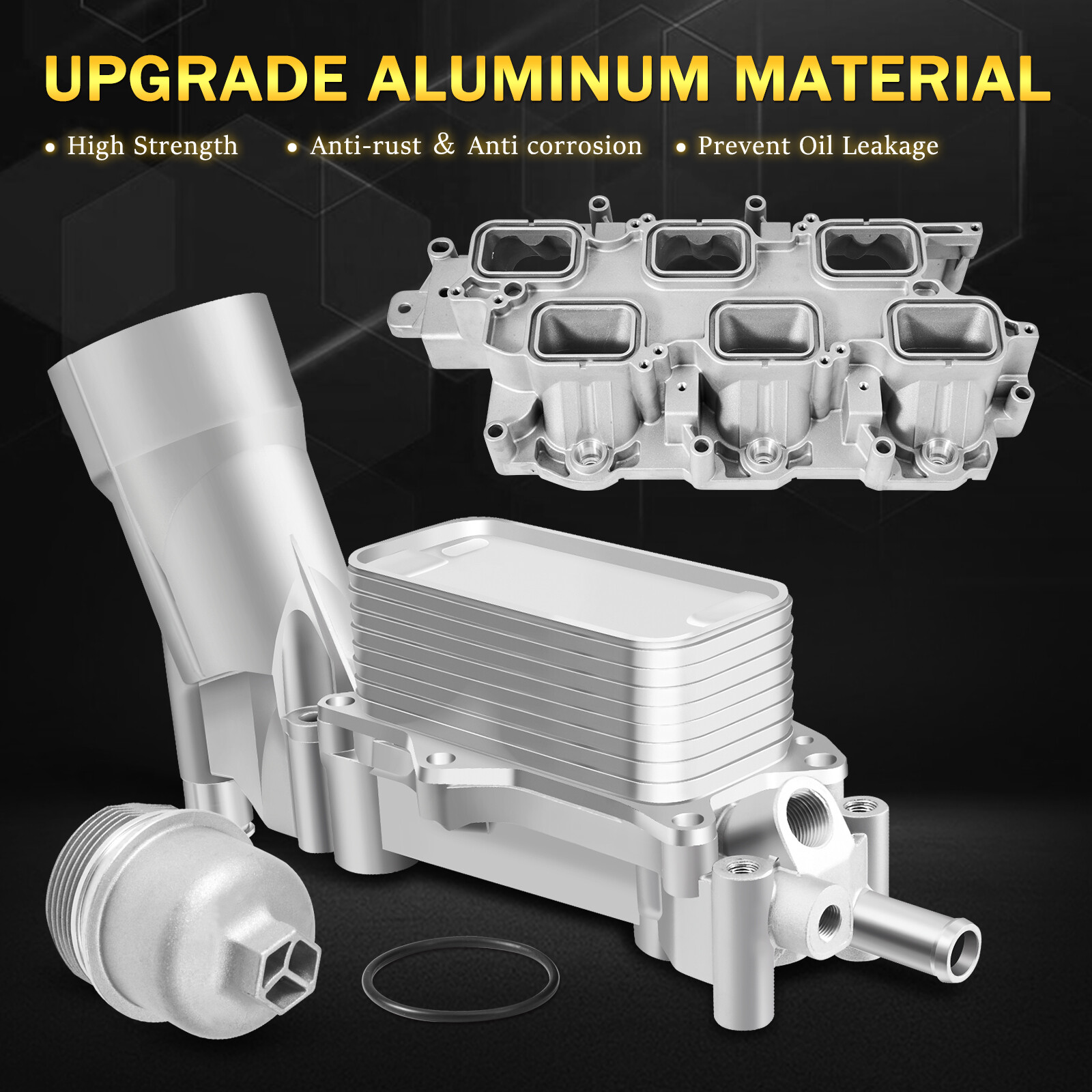 Full Aluminum Lower Intake Manifold & Oil Filter Housing For 11-16 Jeep Dodge