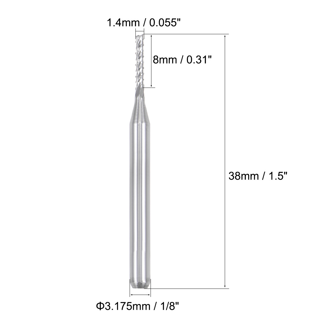 10Pcs 1.4mm Carbide End Mill Engraving Milling Cutter CNC Router Bits 1/8" Shank