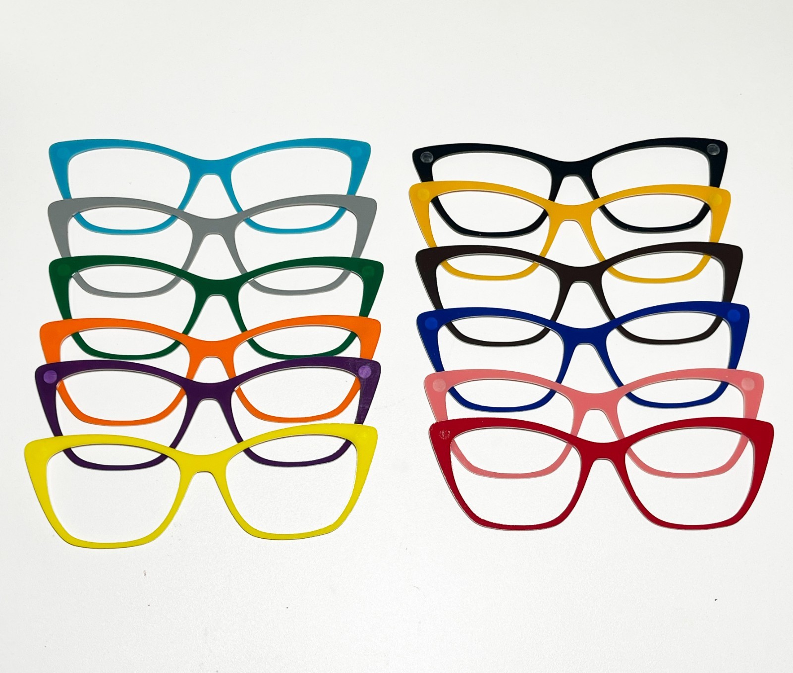 PAIR EYEWEAR COMPATIBLE BLANKS - Solid Color Acrylic Laser Cut Frame Toppers