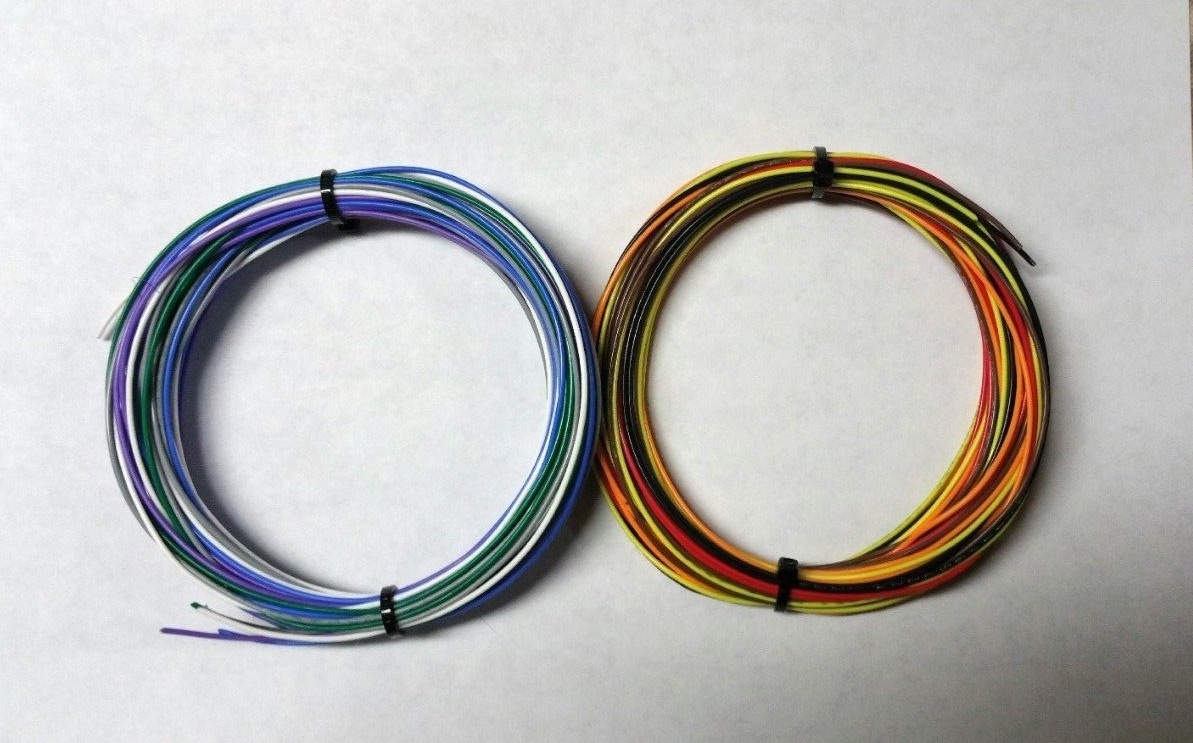 22 AWG Mil-Spec Wire Teflon PTFE Stranded Silver Plated Copper Assortment 50 ft