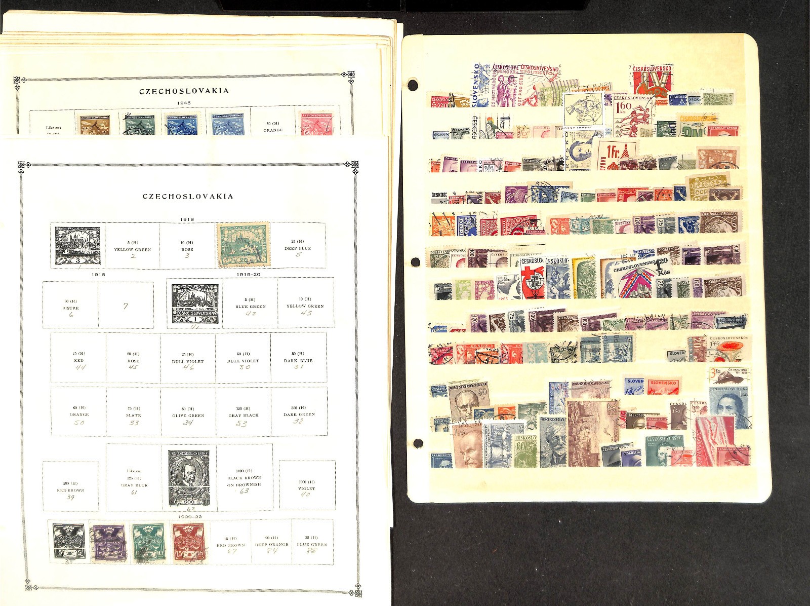 Czechoslovakia Stamp Collection on 40 Scott International Pages, 1918-1968 (BG)