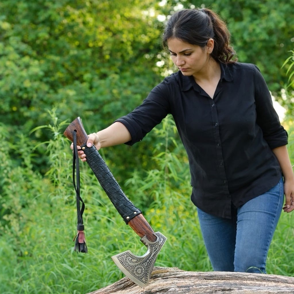 Hand Forged Carbon Steel Tactical Axe NORSE RAGNAR TOMAHAWK AXE & Sheath