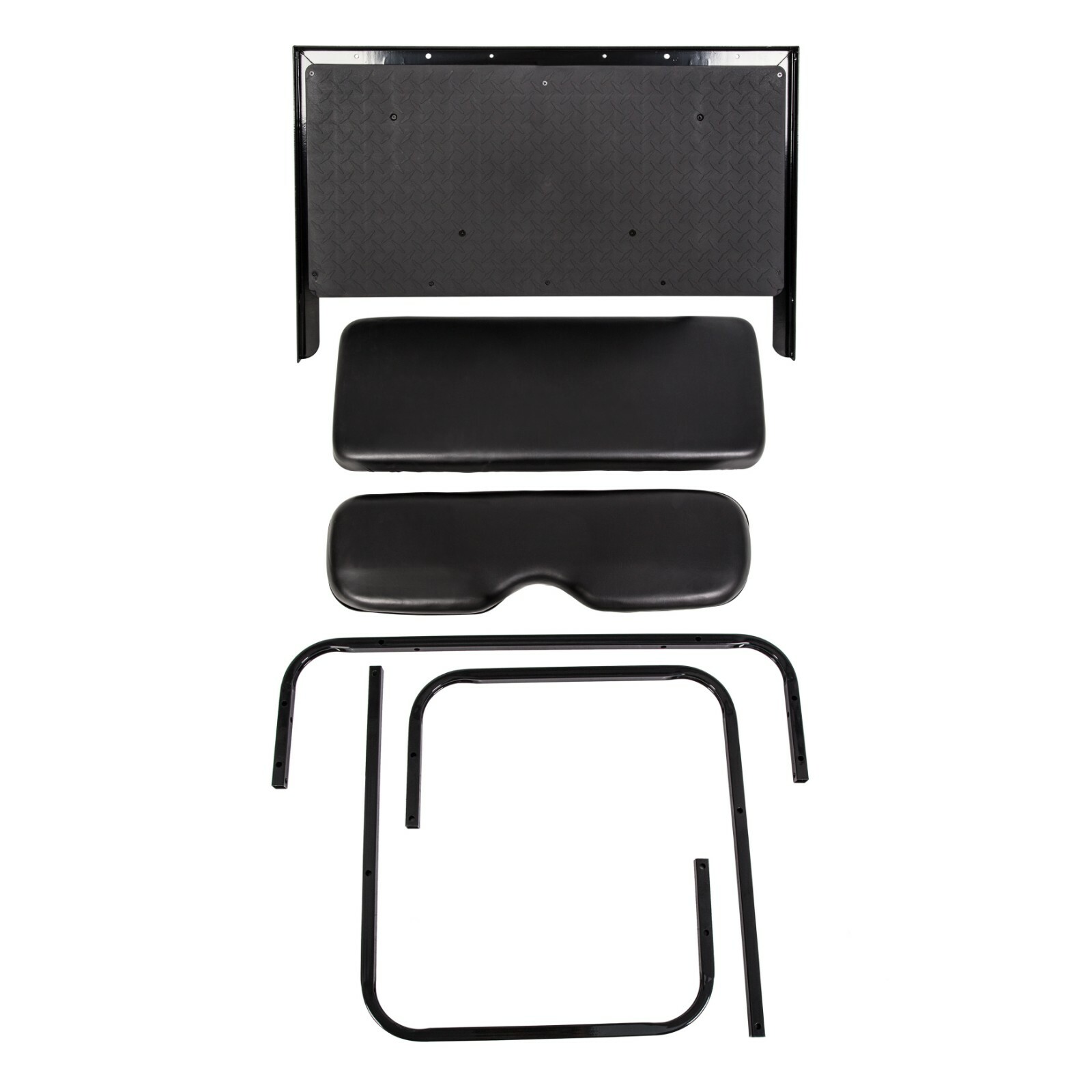 Golf Cart Black Rear Flip Folding Seat Kit + Grab Bar For EZGO TXT 1995-Up