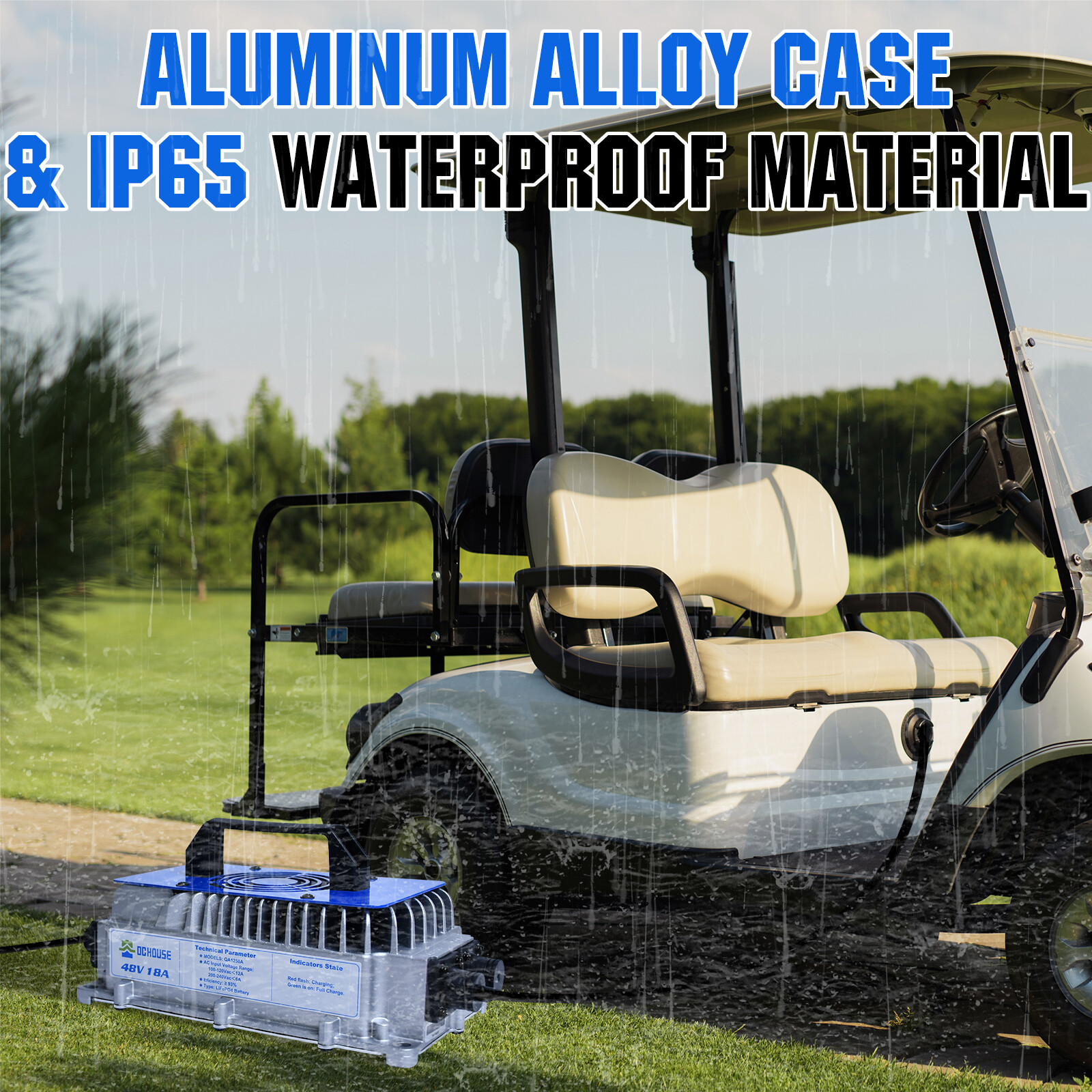 48V 100Ah Lithium Golf Cart Battery with 18A Charger Golf Cart, Trolling Motor