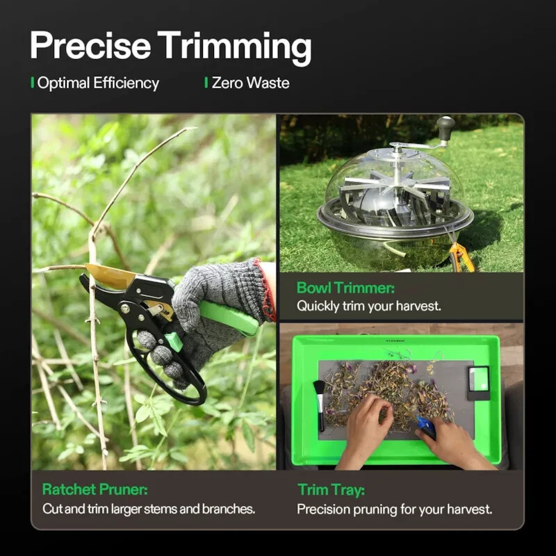 Inclusive Harvest Kit, Includes 16” Bowl Trimmer,Trim Tray, Drying Rack Tools