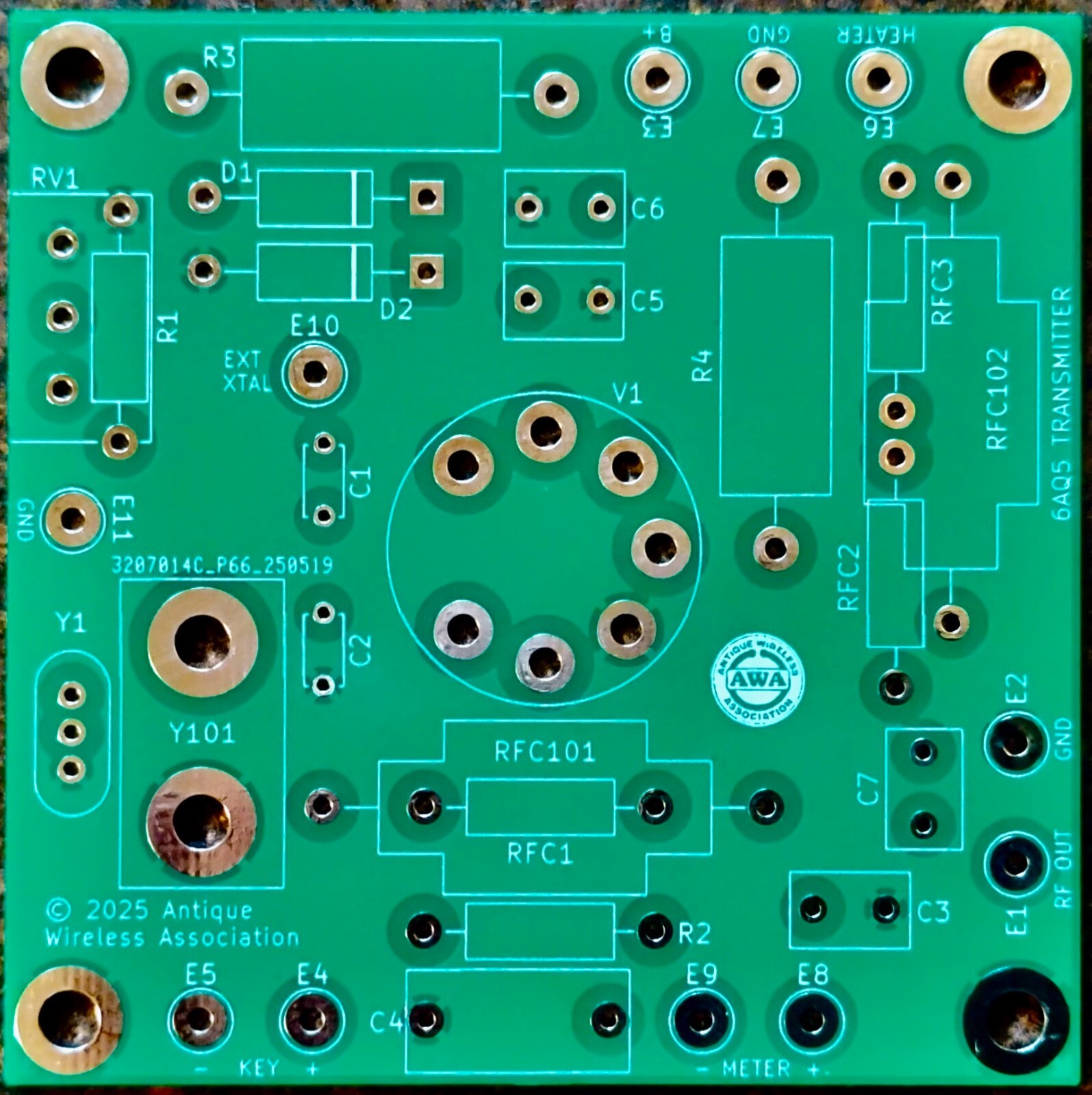 AWA 6AQ5 Crystal Controlled Tube Transmitter PCB 40 80 Ham Bands PCB