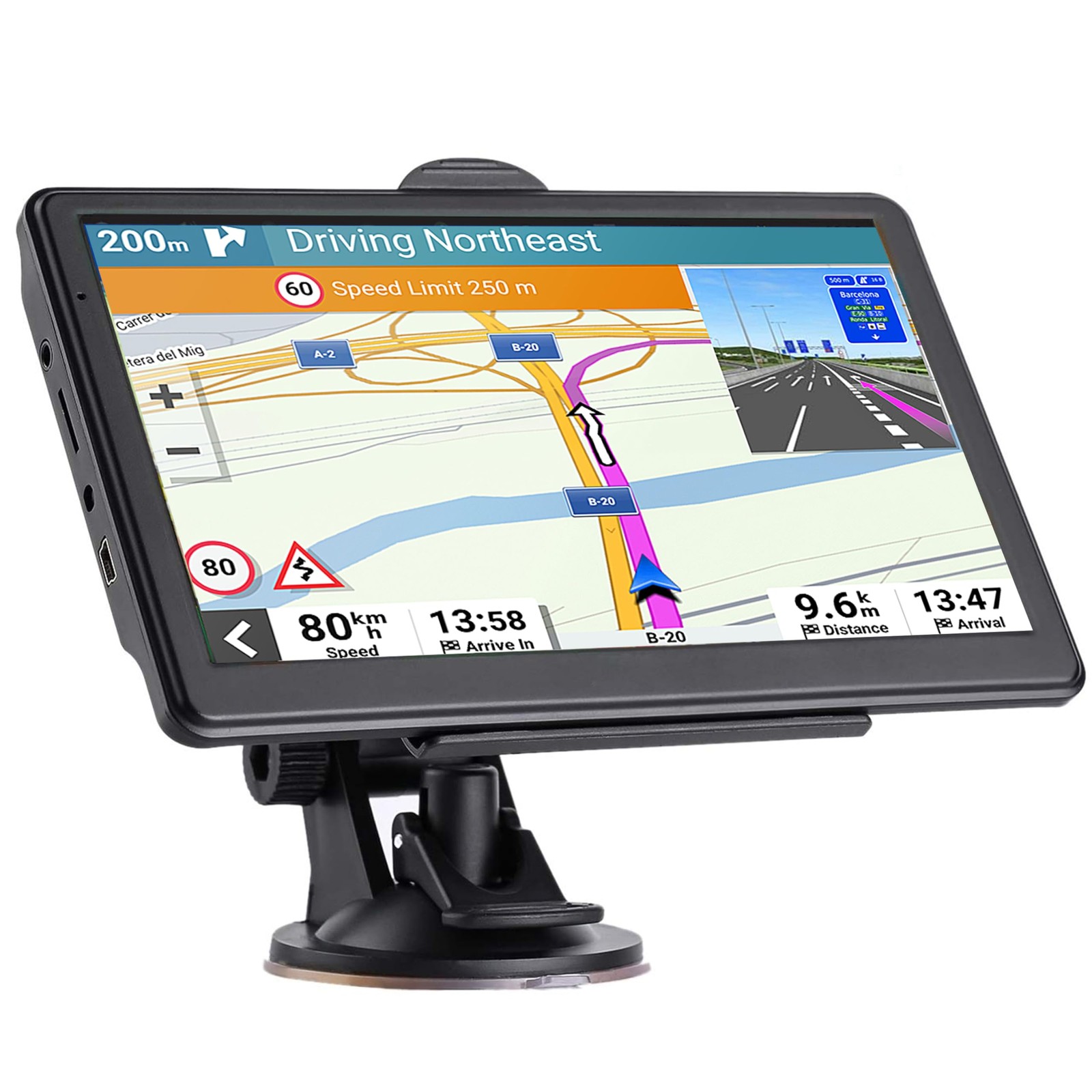 7" GPS Navigator for Semi Truck Car Commercial Driver Navigation System Trucker