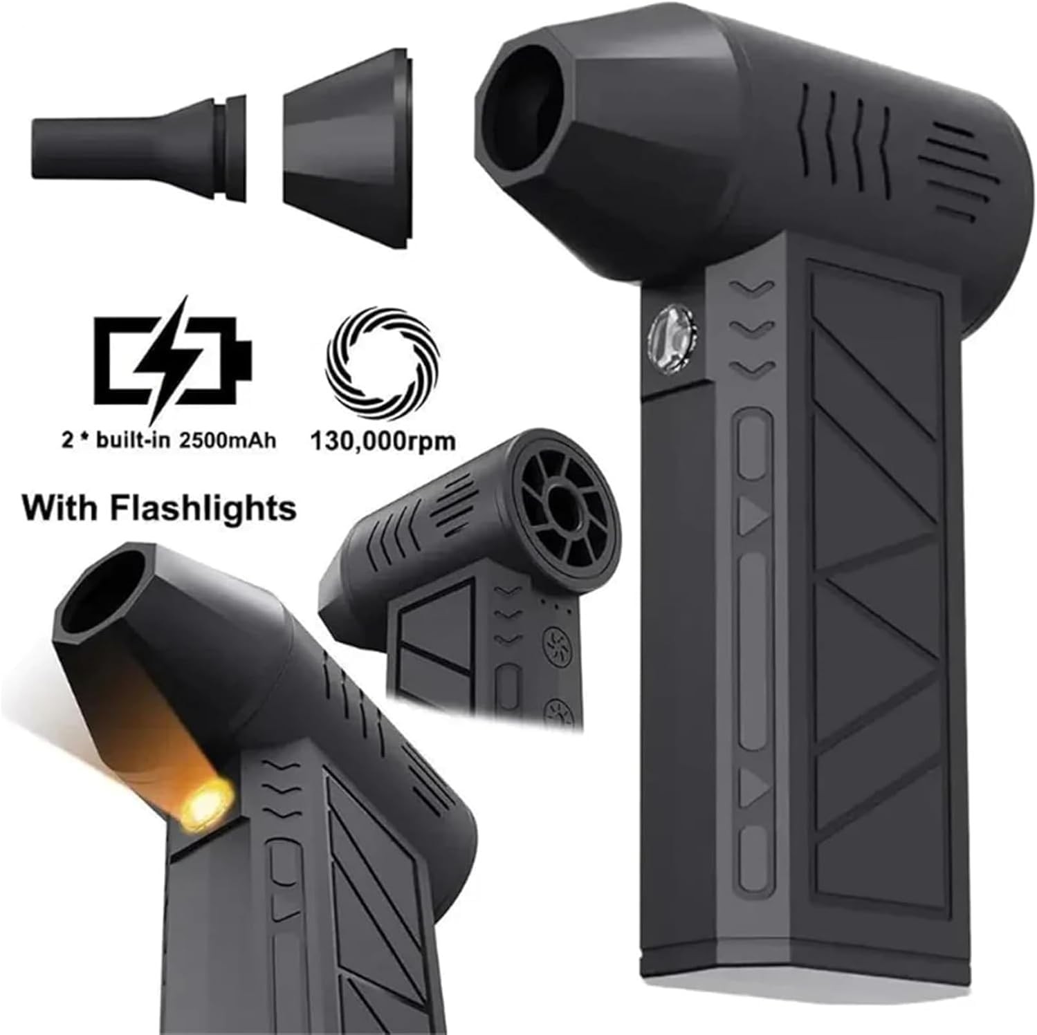 Compressed Air Duster Fulljion 3-Gear to 130,000 RP Electric Air Duster Portable