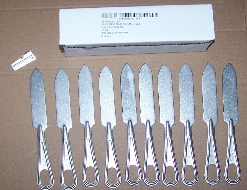 Mess Knife Military 10 Ea Stainless Utensil UTICA Silverware Utensil Shelby P38